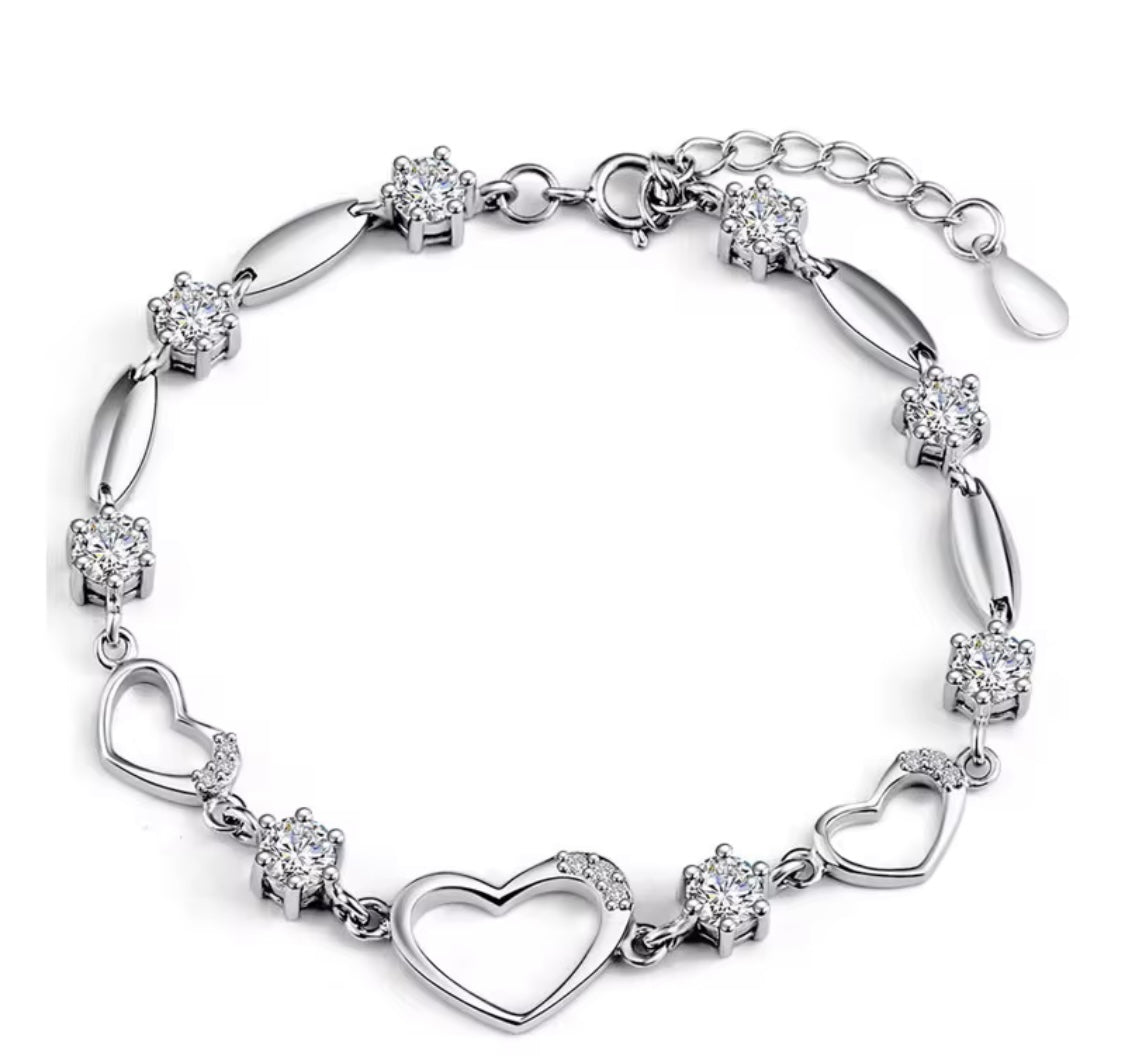 Heart ZC Sterling Silver Bracelet