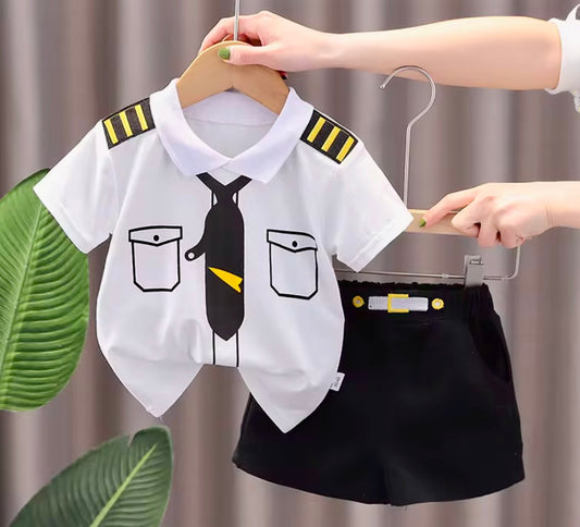 Cute Little Sailor Shirt Set