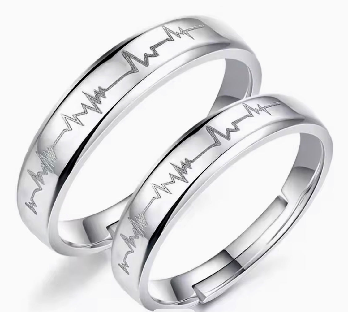 Couples Heartbeat Ring