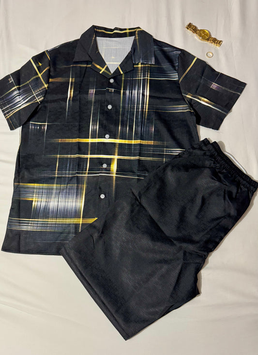 Classic Black and Gold Men's Polo Set