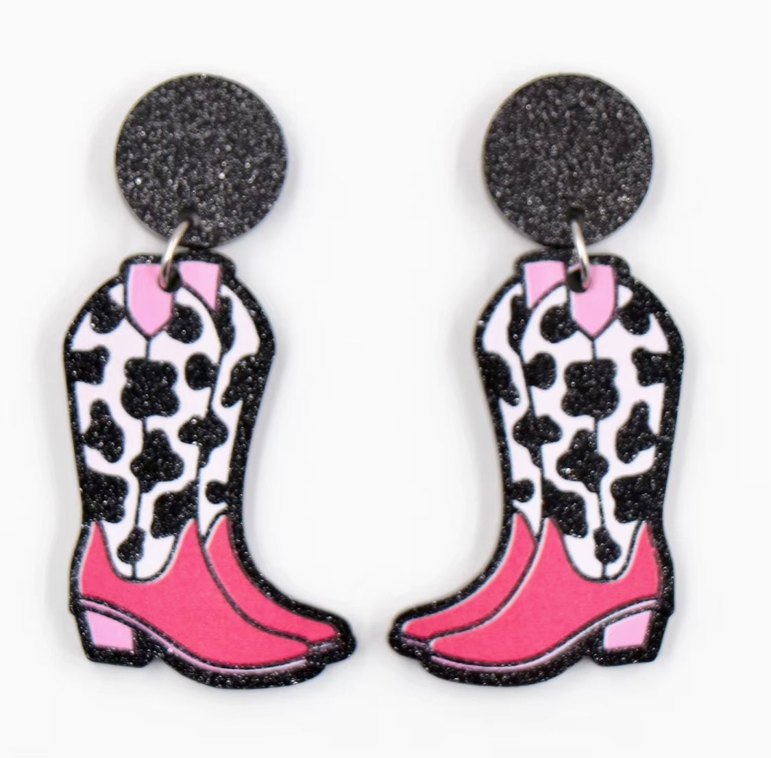 Acrylic Western Boots Earrings