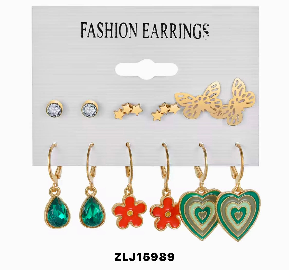 Gold High Fashion Earrings Set