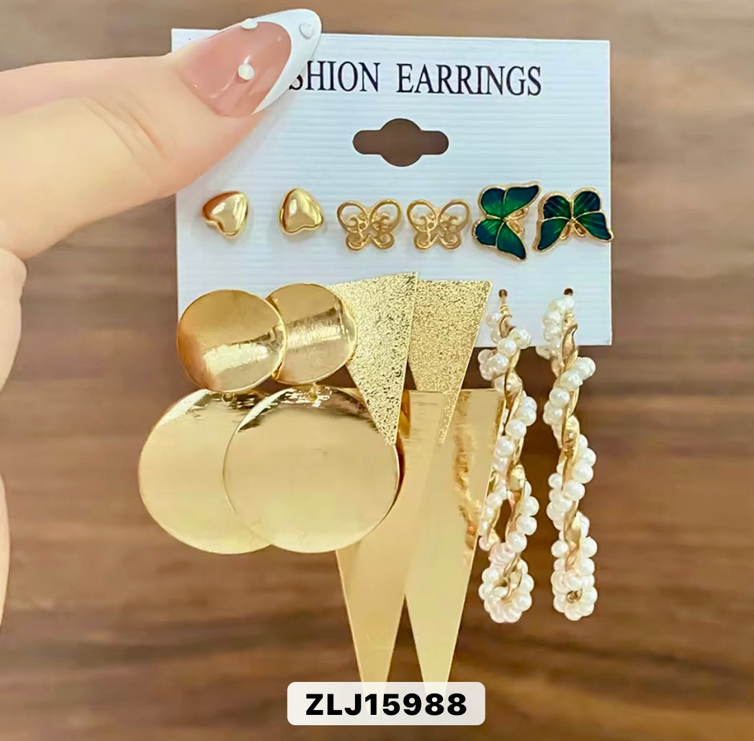 Gold High Fashion Earrings Set