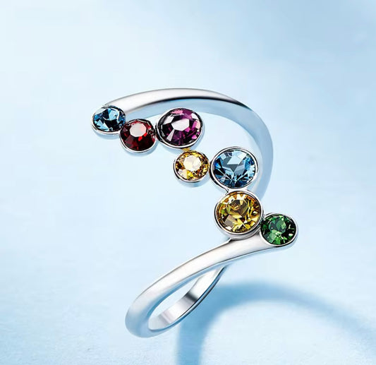 Brilliant Cut Multi Color Ring