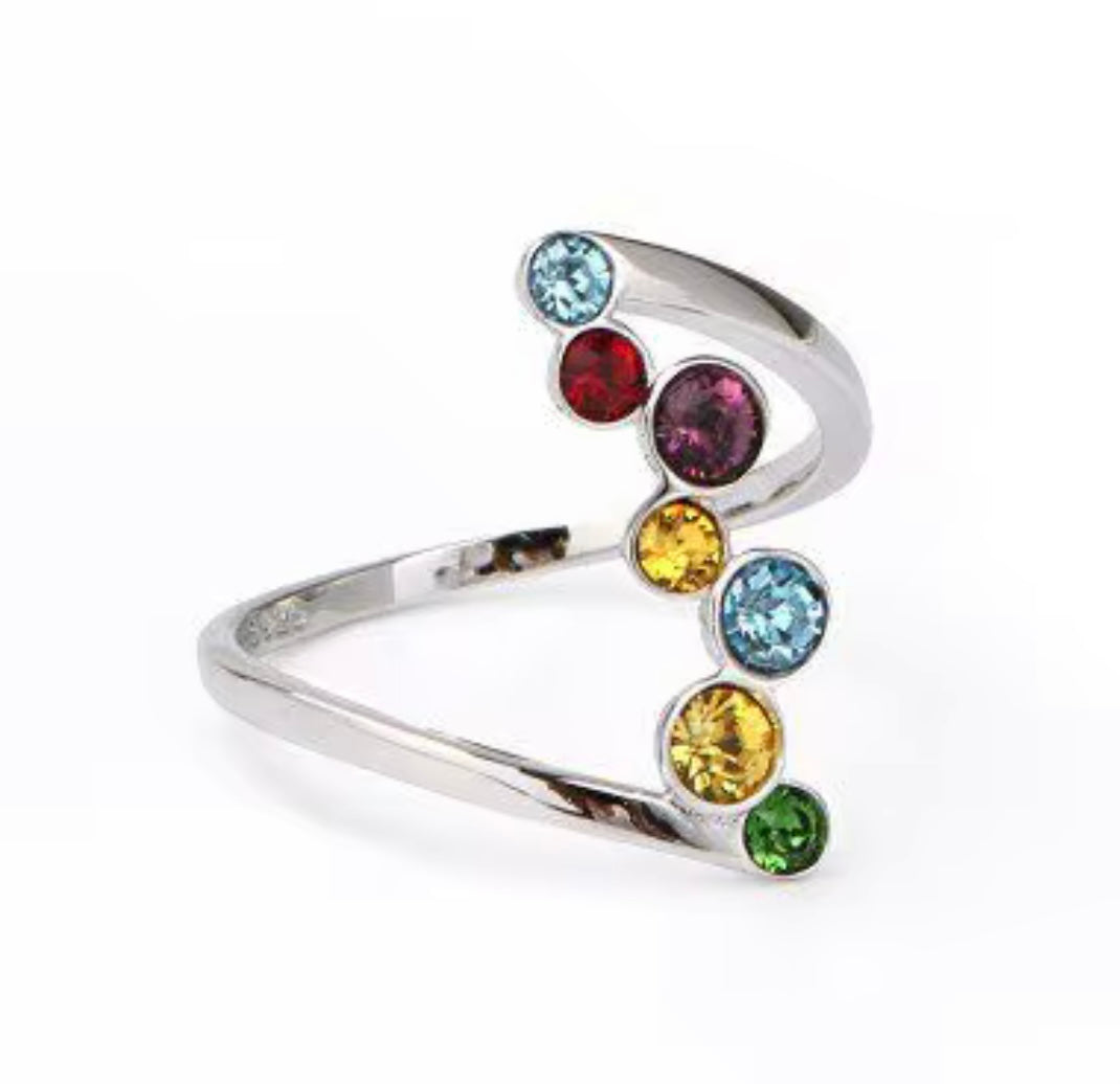 Brilliant Cut Multi Color Ring